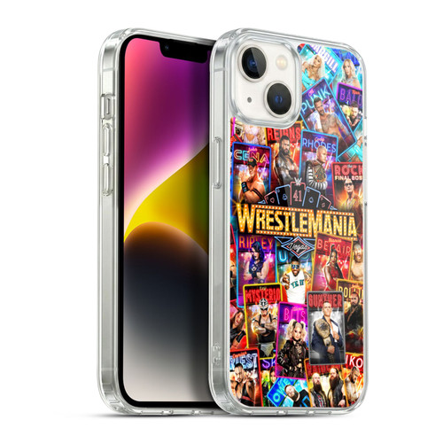 WWE Wrestlemania 41 Key Art Poster Soft Gel Case for Apple iPhone 14 Plus & MagSafe