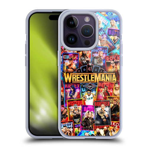 WWE Wrestlemania 41 Key Art Poster Soft Gel Case for Apple iPhone 14 Pro & MagSafe