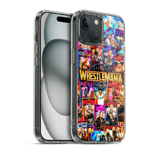WWE Wrestlemania 41 Key Art Poster Soft Gel Case for Apple iPhone 15 & MagSafe