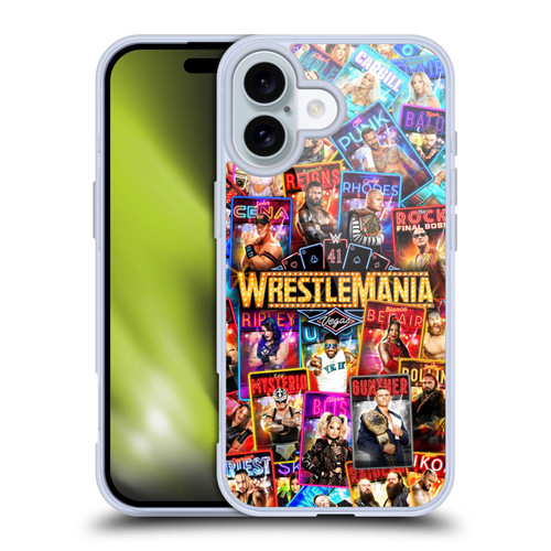WWE Wrestlemania 41 Key Art Poster Soft Gel Case for Apple iPhone 16 & MagSafe