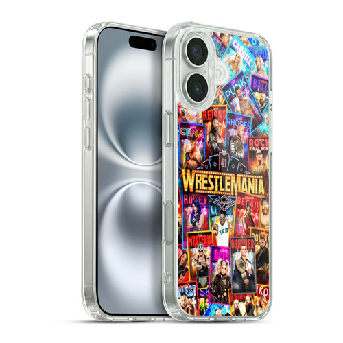 WWE Wrestlemania 41 Key Art Poster Soft Gel Case for Apple iPhone 16 Plus & MagSafe