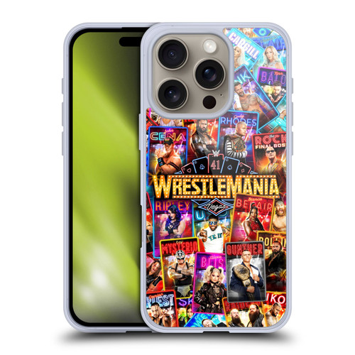 WWE Wrestlemania 41 Key Art Poster Soft Gel Case for Apple iPhone 16 Pro & MagSafe