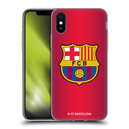 FC Barcelona Crest Halftone Soft Gel Case for Apple iPhone X / iPhone XS & MagSafe