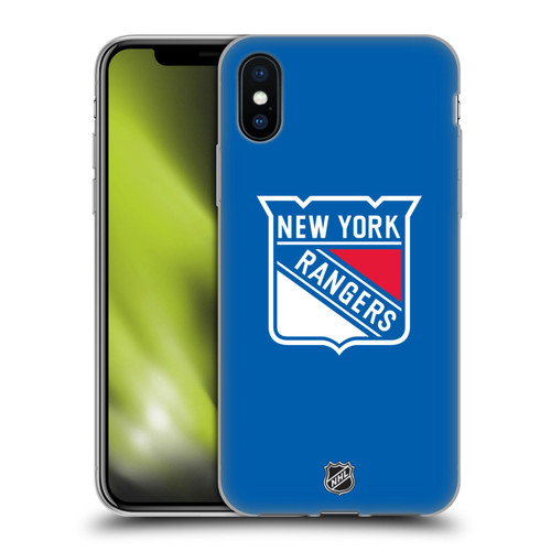NHL New York Rangers Plain Soft Gel Case for Apple iPhone X / iPhone XS & MagSafe