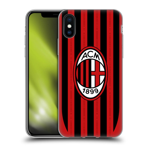 AC Milan 2024/25 Crest Kit Home Soft Gel Case for Apple iPhone X / iPhone XS & MagSafe