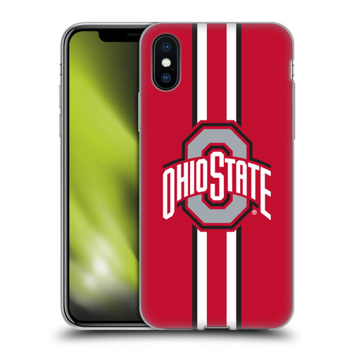 Ohio State University Logo Stripes Soft Gel Case for Apple iPhone X / iPhone XS & MagSafe