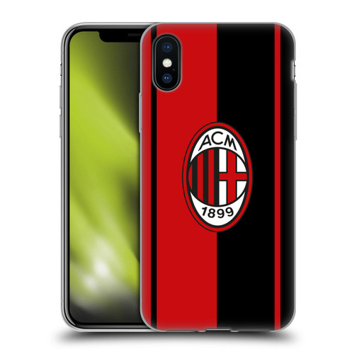 AC Milan Crest Red And Black Soft Gel Case for Apple iPhone X / iPhone XS & MagSafe