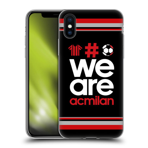 AC Milan Crest Stripes 2 Soft Gel Case for Apple iPhone X / iPhone XS & MagSafe