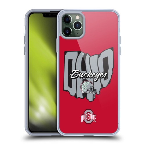 Ohio State University Football Graphics Map Soft Gel Case for Apple iPhone 11 Pro Max & MagSafe
