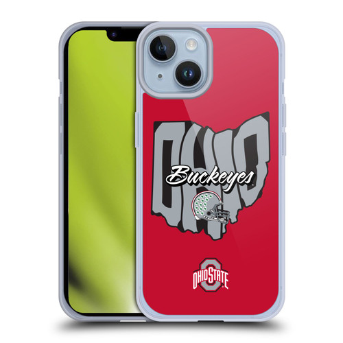 Ohio State University Football Graphics Map Soft Gel Case for Apple iPhone 14
