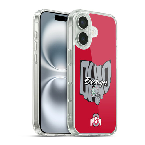 Ohio State University Football Graphics Map Soft Gel Case for Apple iPhone 16 & MagSafe