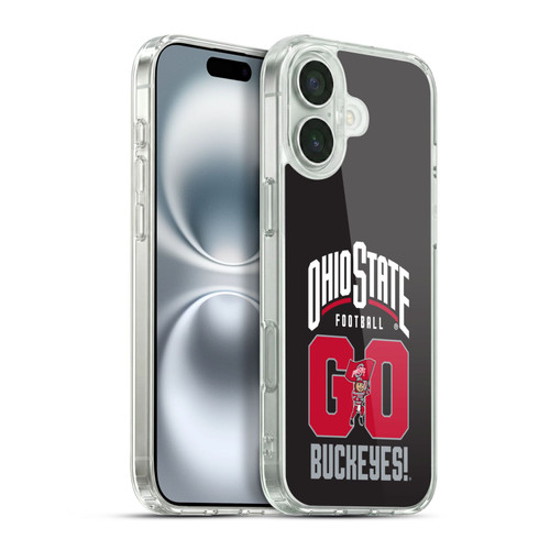 Ohio State University Football Graphics Go Buckeyes Soft Gel Case for Apple iPhone 16 Plus & MagSafe