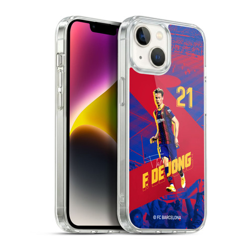 FC Barcelona 2020/21 First Team Group 1 Frenkie De Jong Soft Gel Case for Apple iPhone 14