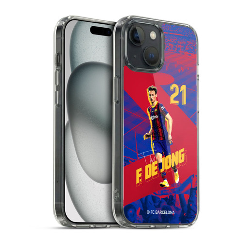 FC Barcelona 2020/21 First Team Group 1 Frenkie De Jong Soft Gel Case for Apple iPhone 15 & MagSafe