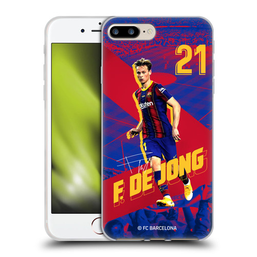FC Barcelona 2020/21 First Team Group 1 Frenkie De Jong Soft Gel Case for Apple iPhone 7 Plus / iPhone 8 Plus & MagSafe