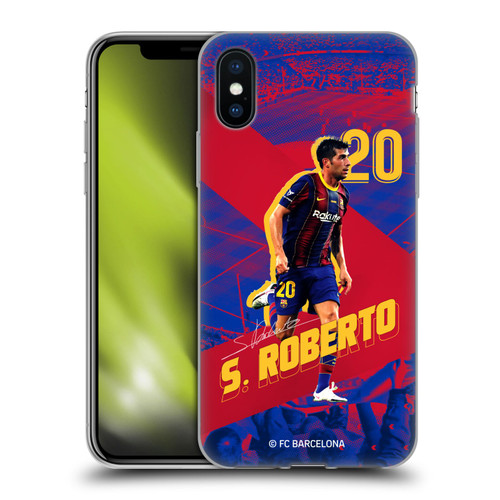 FC Barcelona 2020/21 First Team Group 1 Sergio Roberto Soft Gel Case for Apple iPhone X / iPhone XS & MagSafe