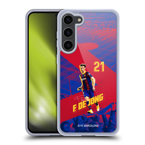 FC Barcelona 2020/21 First Team Group 1 Frenkie De Jong Soft Gel Case for Samsung Galaxy S23+ 5G & MagSafe