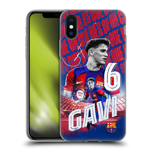 FC Barcelona 2023/24 First Team Gavi Soft Gel Case for Apple iPhone X / iPhone XS & MagSafe