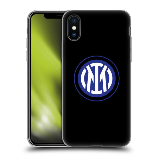 Fc Internazionale Milano Badge Logo On Black Soft Gel Case for Apple iPhone X / iPhone XS & MagSafe