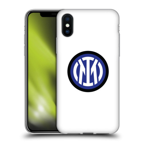 Fc Internazionale Milano Badge Logo On White Soft Gel Case for Apple iPhone X / iPhone XS & MagSafe