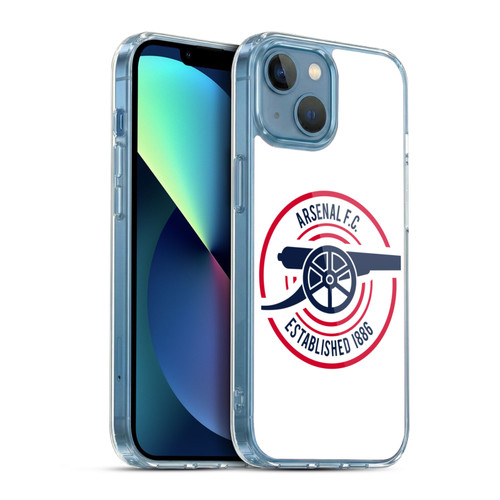 Arsenal FC Crest and Gunners Logo 1886 Soft Gel Case for Apple iPhone 13 Mini & MagSafe