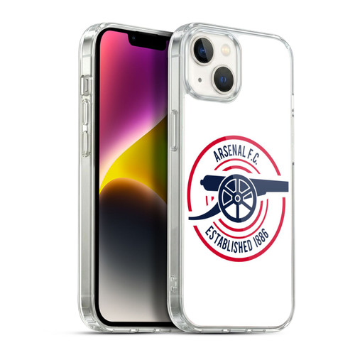 Arsenal FC Crest and Gunners Logo 1886 Soft Gel Case for Apple iPhone 14 Plus & MagSafe