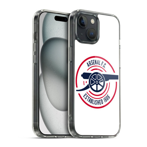 Arsenal FC Crest and Gunners Logo 1886 Soft Gel Case for Apple iPhone 15 & MagSafe