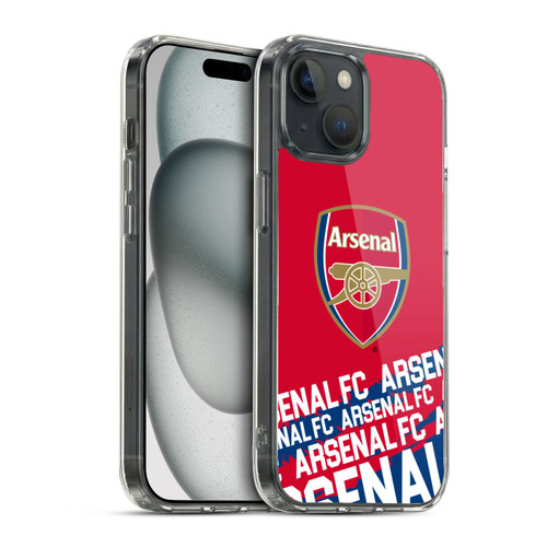Arsenal FC Crest and Gunners Logo Impact Soft Gel Case for Apple iPhone 15 & MagSafe