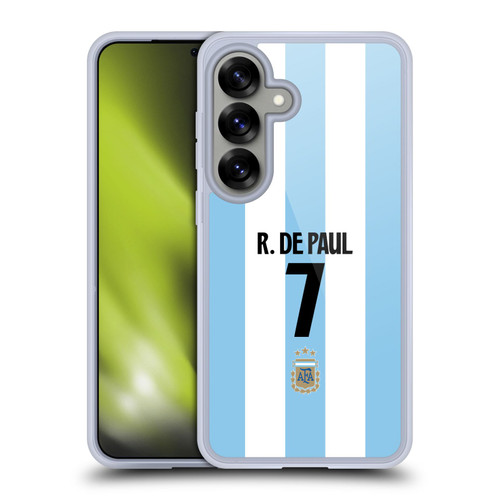 Argentina National Football Team 2024/25 Player Home Kit 1st Group Rodrigo de Paul Soft Gel Case for Samsung Galaxy S25 & MagSafe