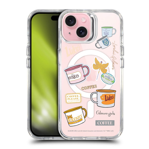 Gilmore Girls Character Icons Coffee SHOCKPROOF BUMPER CASE COMPATIBLE WITH Apple iPhone 15 & MAGSAFE