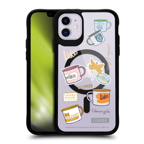 Gilmore Girls Character Icons Coffee BLACK SHOCKPROOF BUMPER CASE COMPATIBLE WITH Apple iPhone 11 & MAGSAFE