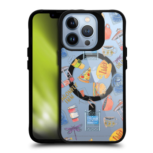Gilmore Girls Character Icons Cartoon Pattern BLACK SHOCKPROOF BUMPER CASE COMPATIBLE WITH Apple iPhone 13 Pro & MAGSAFE