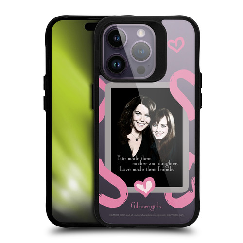 Gilmore Girls Character Icons Lorelai and Rory BLACK SHOCKPROOF BUMPER CASE COMPATIBLE WITH Apple iPhone 14 Pro & MAGSAFE