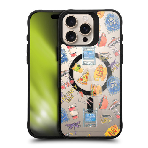 Gilmore Girls Character Icons Cartoon Pattern BLACK SHOCKPROOF BUMPER CASE COMPATIBLE WITH Apple iPhone 16 Pro Max & MAGSAFE