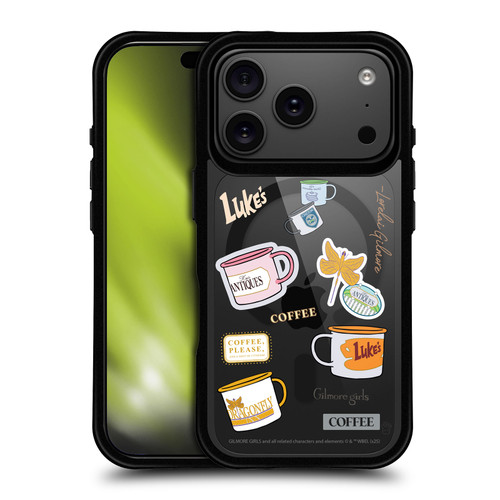 Gilmore Girls Character Icons Coffee BLACK SHOCKPROOF BUMPER CASE COMPATIBLE WITH Apple iPhone 17 Pro & MAGSAFE