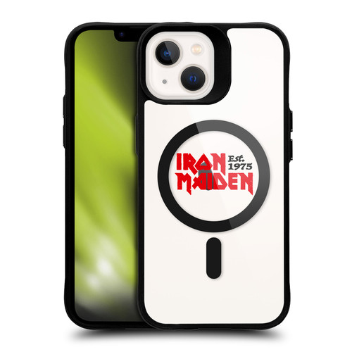 Iron Maiden Graphic Icons Logo BLACK SHOCKPROOF BUMPER CASE COMPATIBLE WITH Apple iPhone 13 & MAGSAFE