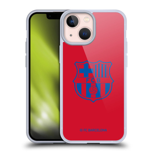 FC Barcelona Crest Patterns Red Soft Gel Case for Apple iPhone 13 Mini & MagSafe