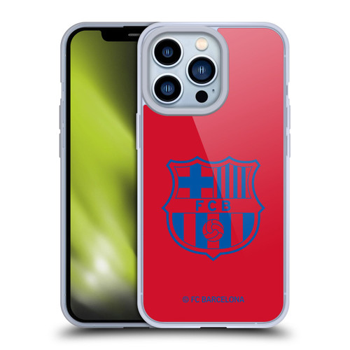 FC Barcelona Crest Patterns Red Soft Gel Case for Apple iPhone 13 Pro & MagSafe