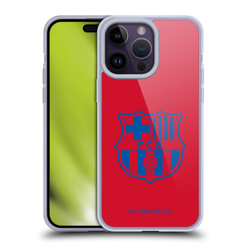 FC Barcelona Crest Patterns Red Soft Gel Case for Apple iPhone 14 Pro Max & MagSafe