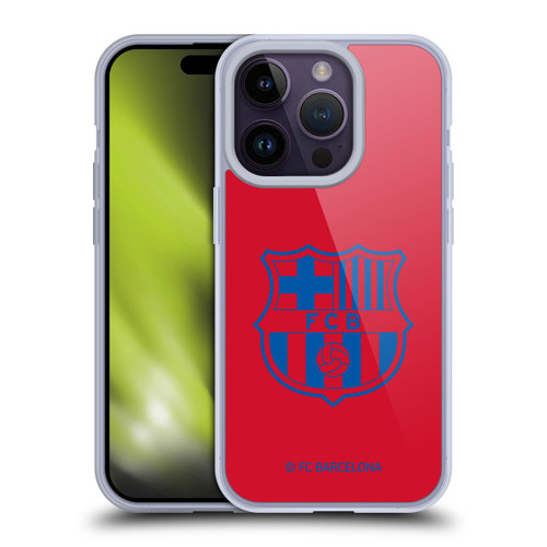 FC Barcelona Crest Patterns Red Soft Gel Case for Apple iPhone 14 Pro & MagSafe