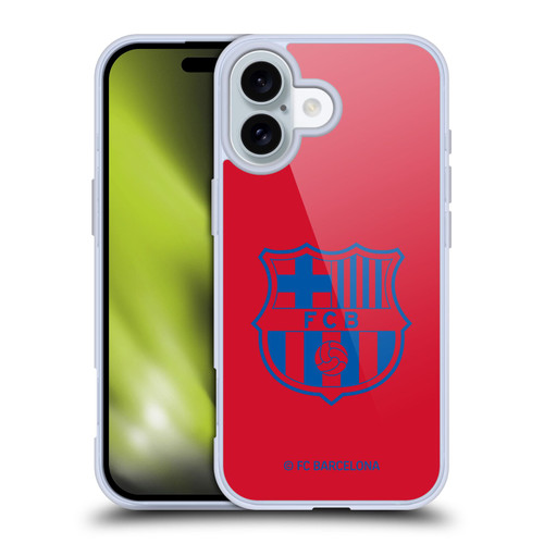FC Barcelona Crest Patterns Red Soft Gel Case for Apple iPhone 16 & MagSafe