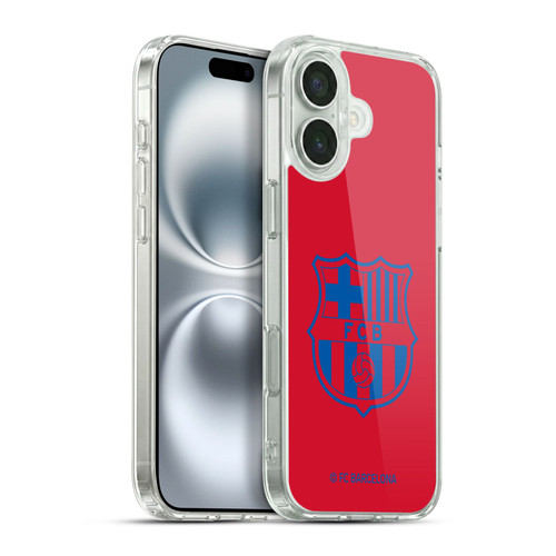 FC Barcelona Crest Patterns Red Soft Gel Case for Apple iPhone 16 Plus & MagSafe