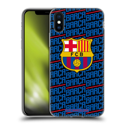 FC Barcelona Crest Patterns Barca Soft Gel Case for Apple iPhone X / iPhone XS & MagSafe