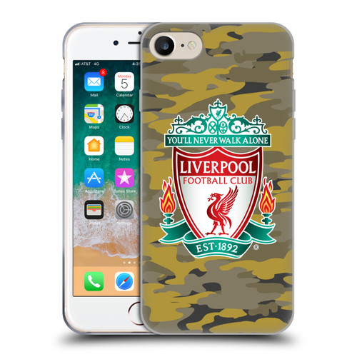 Liverpool Football Club Camou Royal Colourways Crest Soft Gel Case for Apple iPhone 7 / 8 / SE 2020 & 2022 & MagSafe