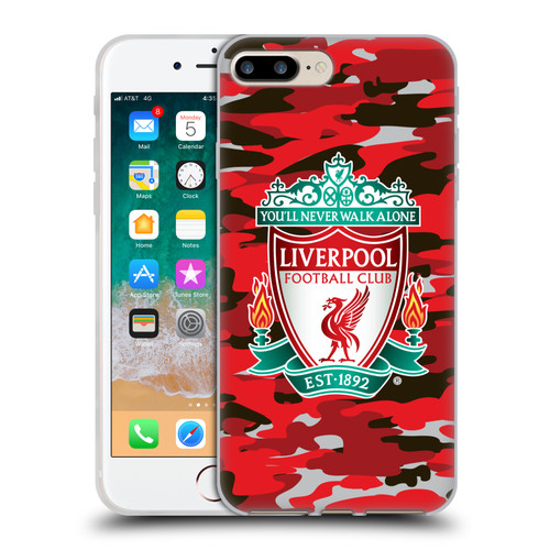 Liverpool Football Club Camou Club Colourways Crest Soft Gel Case for Apple iPhone 7 Plus / iPhone 8 Plus & MagSafe