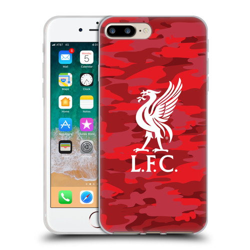 Liverpool Football Club Camou Home Colourways Liver Bird Soft Gel Case for Apple iPhone 7 Plus / iPhone 8 Plus & MagSafe