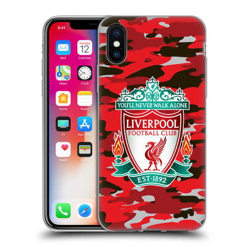 Liverpool Football Club Camou Club Colourways Crest Soft Gel Case for Apple iPhone X / iPhone XS & MagSafe