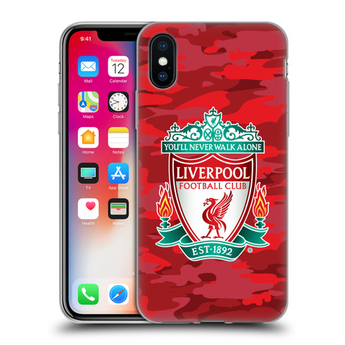 Liverpool Football Club Camou Home Colourways Crest Soft Gel Case for Apple iPhone X / iPhone XS & MagSafe