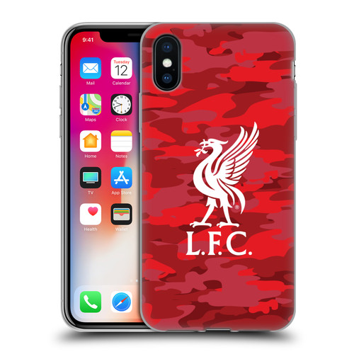 Liverpool Football Club Camou Home Colourways Liver Bird Soft Gel Case for Apple iPhone X / iPhone XS & MagSafe