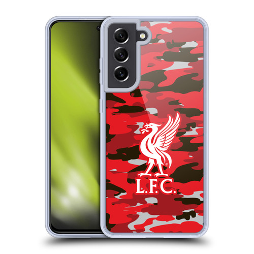 Liverpool Football Club Camou Club Colourways Liver Bird Soft Gel Case for Samsung Galaxy S21 FE 5G & MagSafe